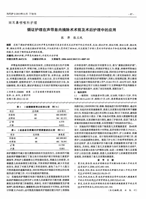 循证护理在声带息肉摘除术术前及术后护理中的应用