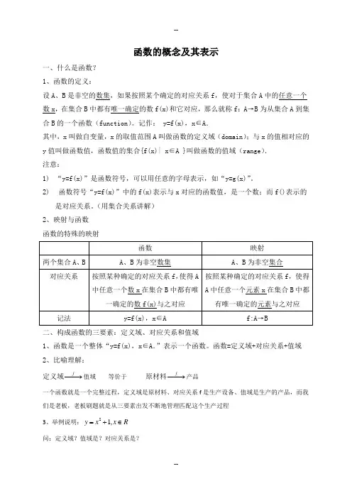 函数的概念及其表示