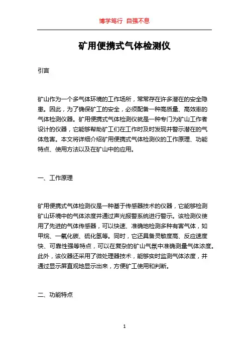 矿用便携式气体检测仪