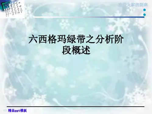 六西格玛绿带之分析阶段概述