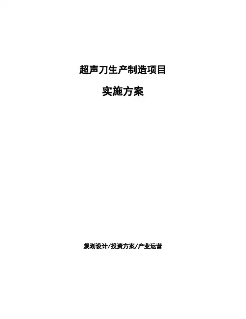 超声刀生产制造项目实施方案投资分析报告