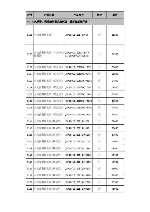 利达消防报警价格表