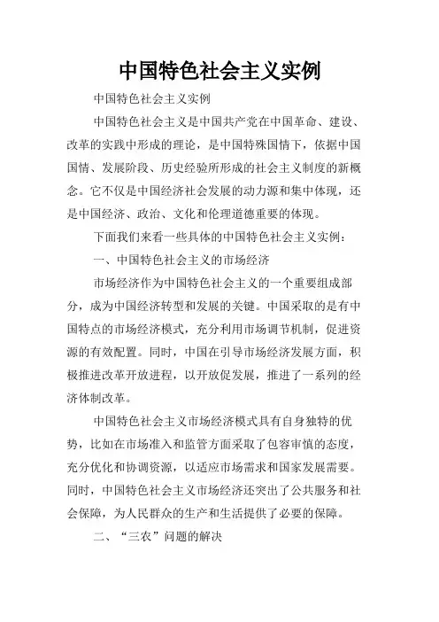 中国特色社会主义实例
