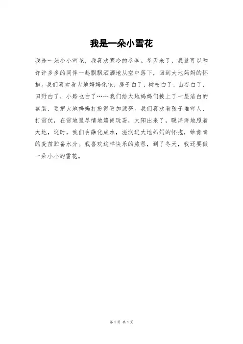 我是一朵小雪花_二年级作文