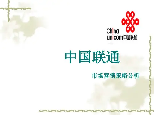 中国联通市场营销策略分析对比(PPT 39页)