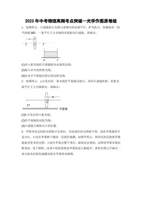 2023年中考物理高频考点突破—光学作图原卷版