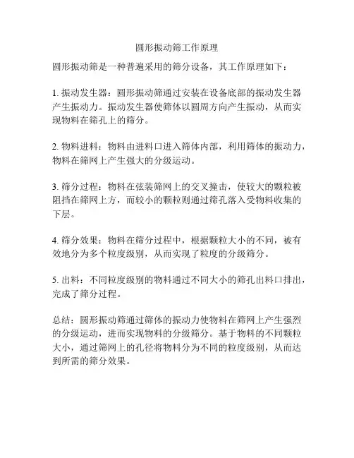 圆形振动筛工作原理