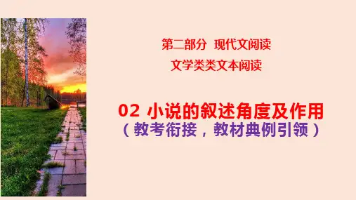 02 小说的叙述视角-2024年高考语文二轮复习之文学类文本阅读(全国通用)