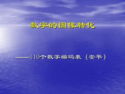 110个数字编码表和图片安平浓缩版