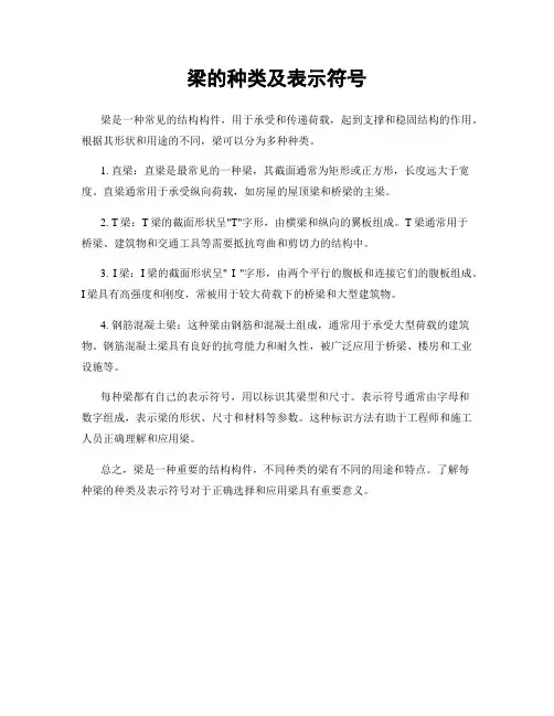 梁的种类及表示符号