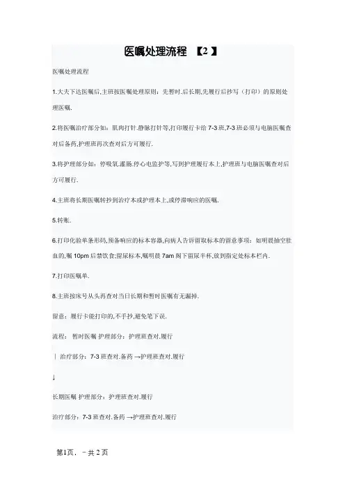 医嘱处理流程