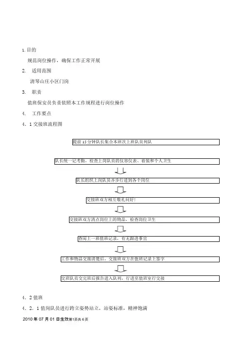 门岗工作规程