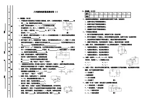 八年级物理电学专题试卷(共10套)