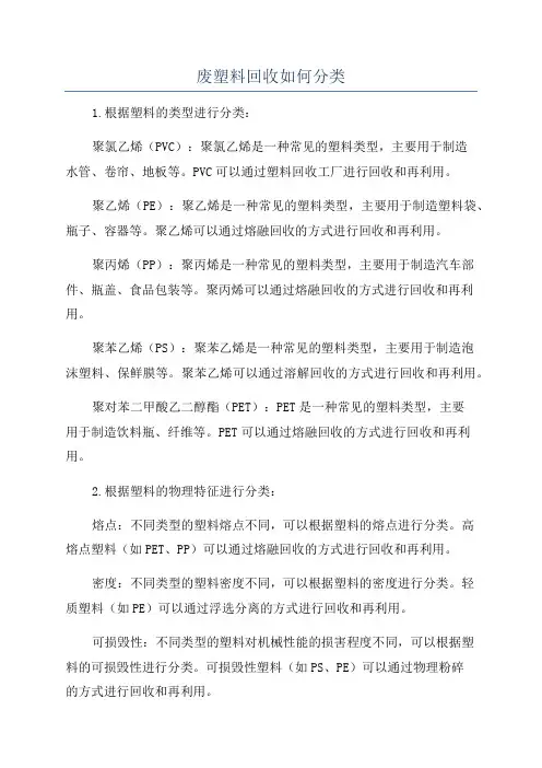 废塑料回收如何分类