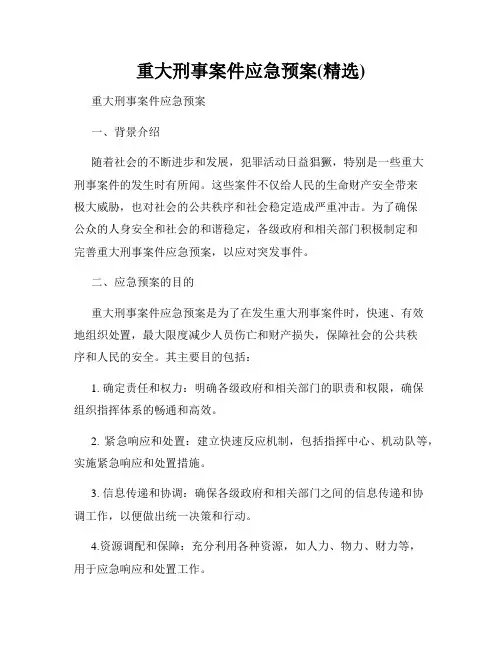 重大刑事案件应急预案(精选)