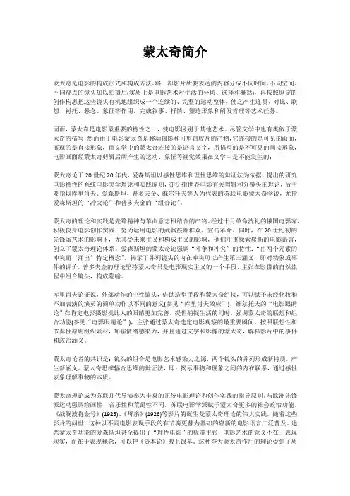 蒙太奇简介