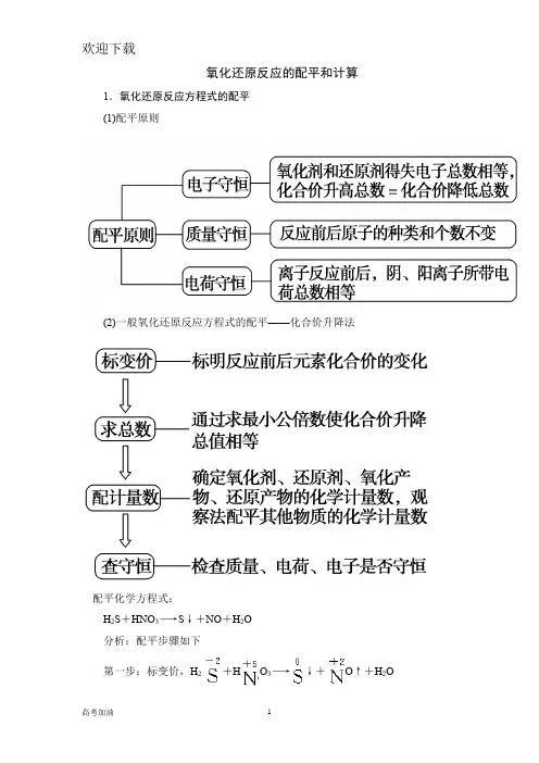 氧化还原反应的配平和计算