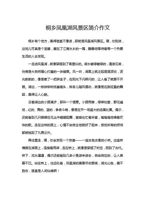 桐乡凤凰湖风景区简介作文