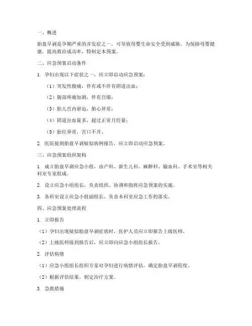 胎盘早剥应急预案