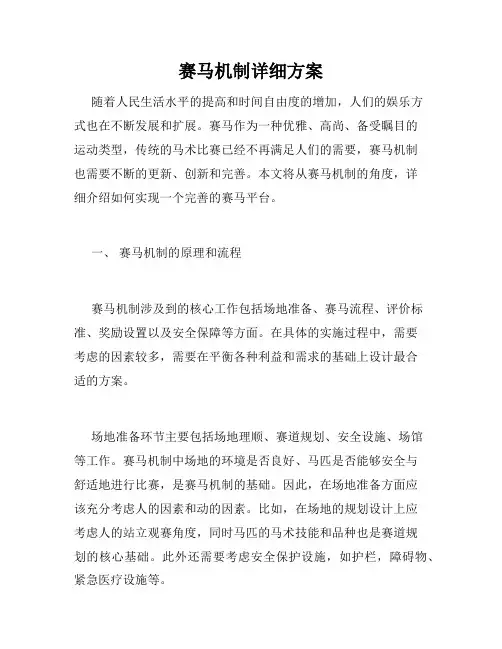 赛马机制详细方案