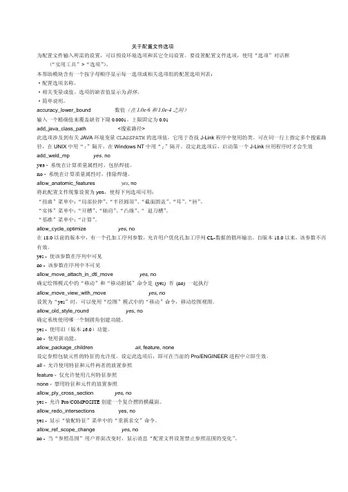 proe config.pro配置中文解释