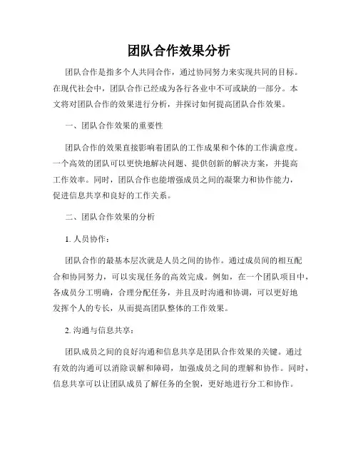团队合作效果分析
