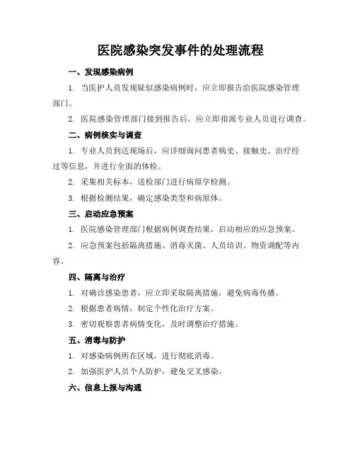 医院感染突发事件的处理流程