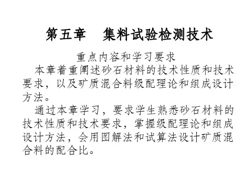 检测培训《粗、细集料试验、矿料级配设计