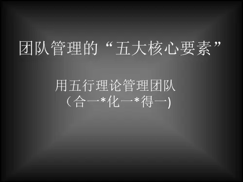 团队管理的“五大核心要素”