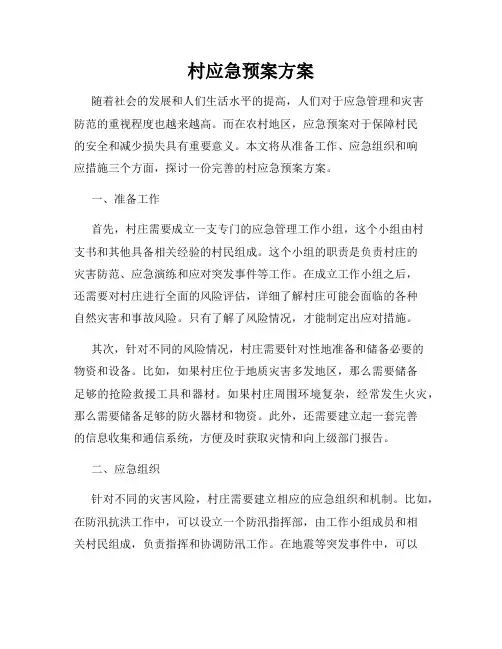 村应急预案方案