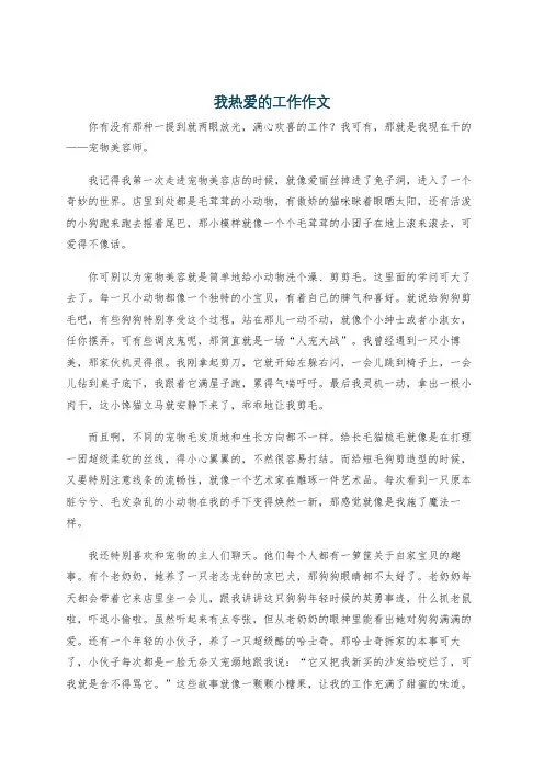 我热爱的工作作文