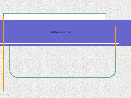 第5章ExcelXP电子表格