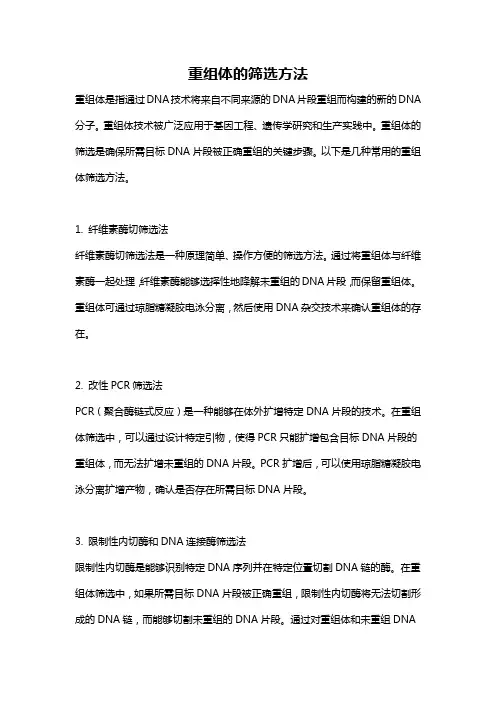 重组体的筛选方法