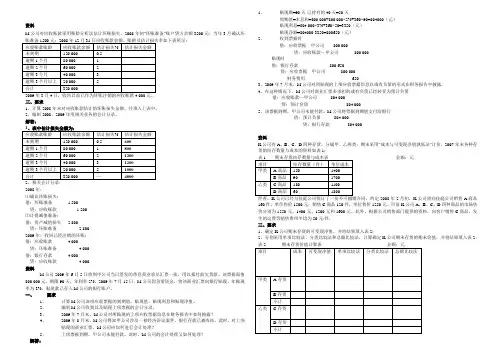 2015年电大中级财务会计(一)形成性考核册答案OK