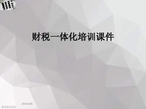 财税一体化培训课件