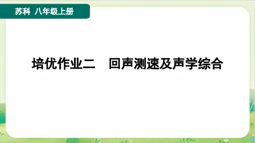 2024年苏科版八年级上册物理培优作业二 回声测速及声学综合