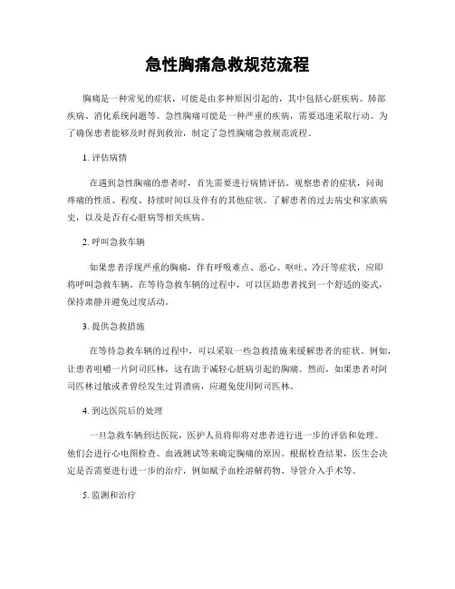 急性胸痛急救规范流程