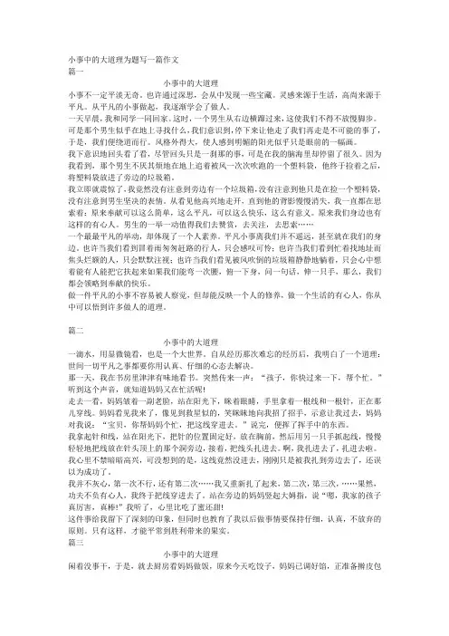 小事中的大道理为题写一篇作文