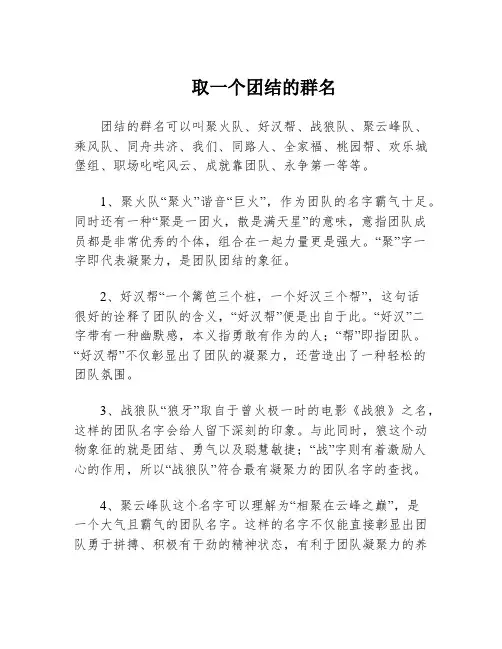 取一个团结的群名