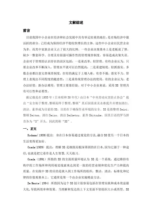 某企业实施5S管理中的问题初探[文献综述]