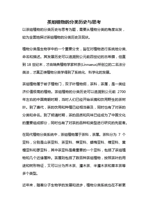 茶组植物的分类历史与思考