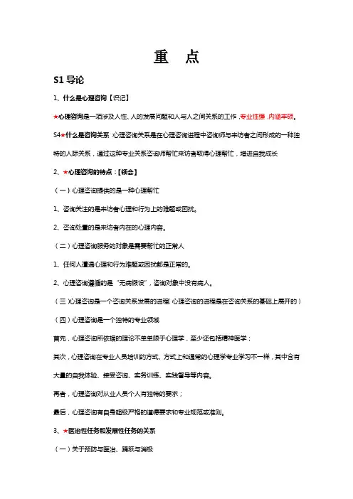 自考心理咨询与辅导常考重点05619