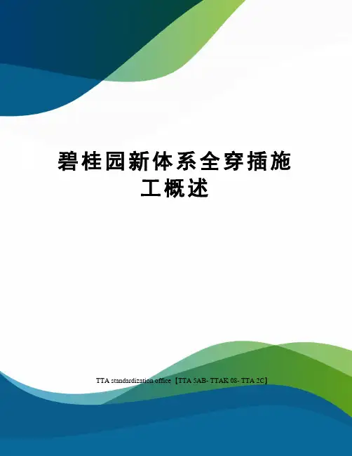 碧桂园新体系全穿插施工概述