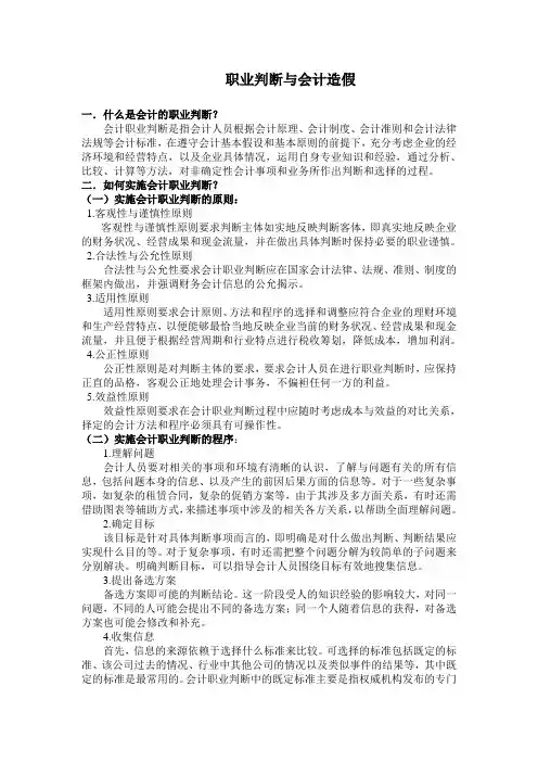 会计的职业判断(1)