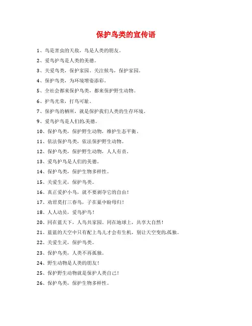 保护鸟类的宣传语