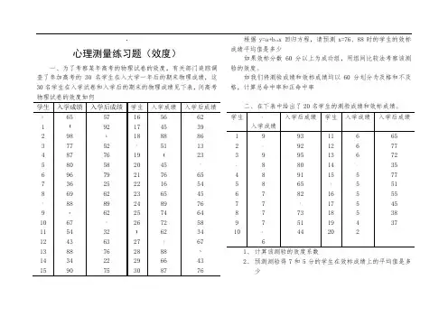 心理测量练习题(效度)