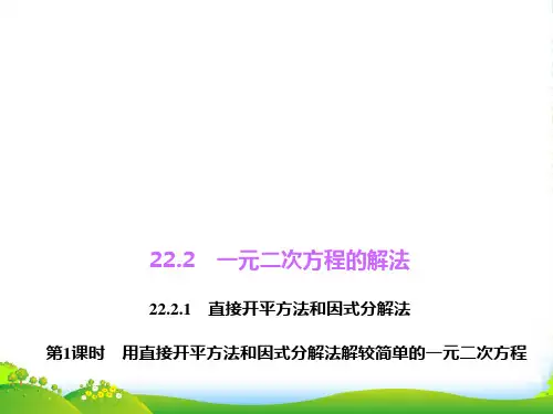 华师大版九年级数学上册《用直接开平方法和因式分解法解较简单的一元二次方程》课件