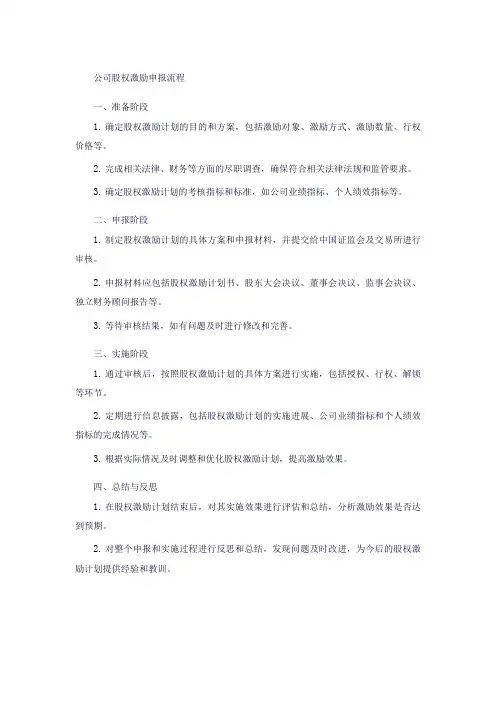 股权激励的申报流程