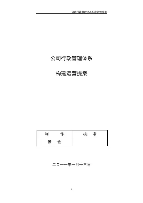 公司行政管理体系构建运营提案(经典)