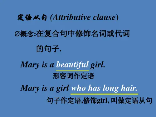 英语定语从句关系代词用法ppt课件